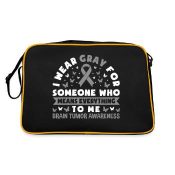 I Wear Gray For Someone Who Means Everything To Me - Retro Tasche - Schwarz/Gold - Hinten