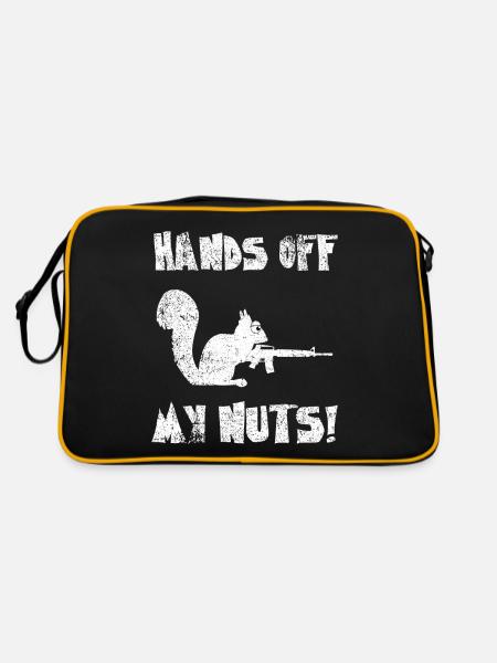 Hands Off My Nuts, Vigilant Squirrel - Retro Bag - black/gold - Back