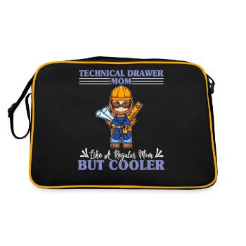 Technical Drawer Mom Like A Regualr Mom But Cooler - Retro Bag - black/gold - Back
