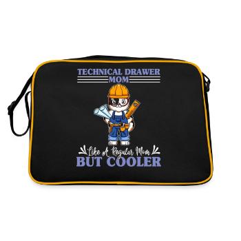 Technical Drawer Mom Like A Regualr Mom But Cooler - Retro Bag - black/gold - Back