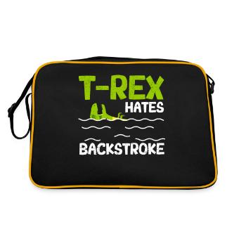 T-Rex hates backstroke swimming Funny swimmer - Retro Bag - black/gold - Back