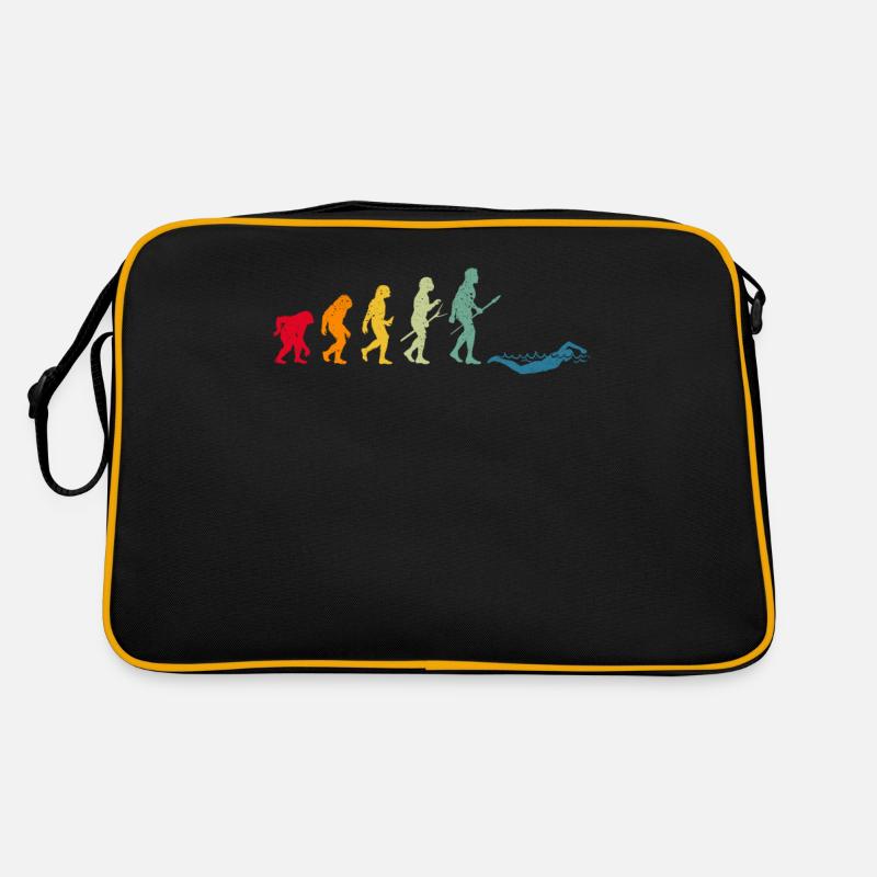 Schwimmen Evolution des Menschen Lustiger Schwimme Retro Tasche