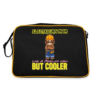 Electrician Mom Like A Regualr Mom But Cooler - Retro Bag - black/gold - Back