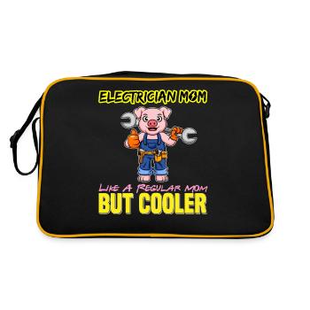 Electrician Mom Like A Regualr Mom But Cooler - Retro Bag - black/gold - Back