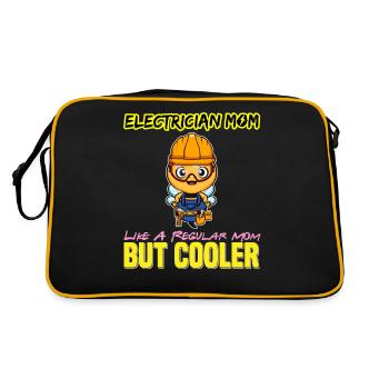 Electrician Mom Like A Regualr Mom But Cooler - Retro Bag - black/gold - Back