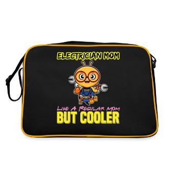 Electrician Mom Like A Regualr Mom But Cooler - Retro Bag - black/gold - Back