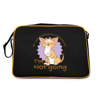 Chihuahua Hunde Chihuahuabesitzer Hundehalter - Retro Tasche - Schwarz/Gold - Hinten