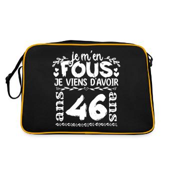 Anniversaire 46 ans | Je m'en fous j'ai 46 ans - Sac Retro - noir/or - Dos