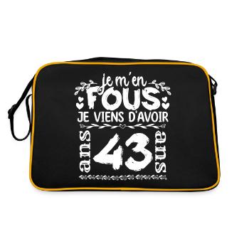 Anniversaire 43 ans | Je m'en fous j'ai 43 ans - Sac Retro - noir/or - Dos