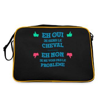 Eh Oui Je Sens Le Cheval Idée Cadeau Cavalière - Sac Retro - noir/or - Dos