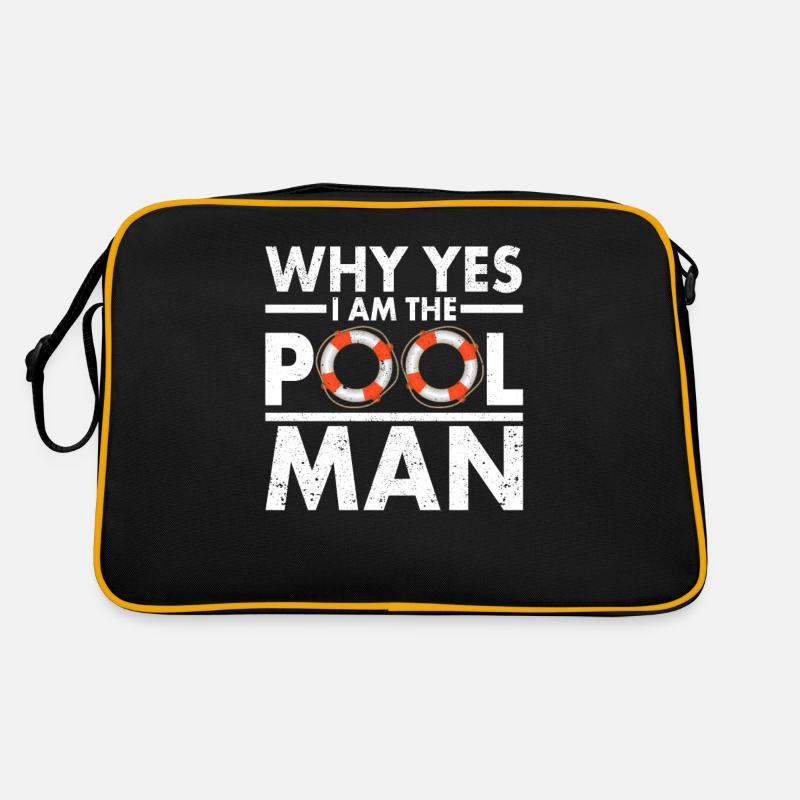 Warum Ja, ich bin der Poolmann Lustig Strand Retro Tasche