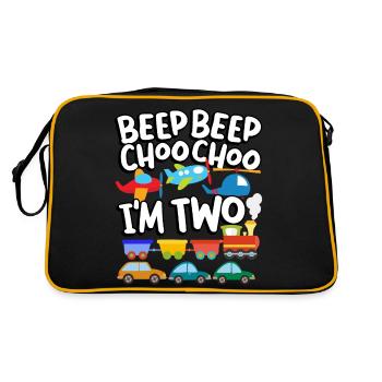 Beep Beep Choo Choo I'm Two Toy Train Car 2nd - Retro Bag - black/gold - Back