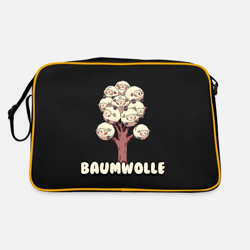 Baumwolle Cotton Tree Animals Fluffy Sheep Earth Retro Tasche