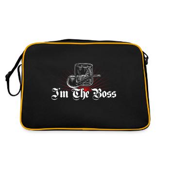 I'm The Boss Drinking Cigar Whisky Entrepreneur - Retro Tasche - Schwarz/Gold - Hinten