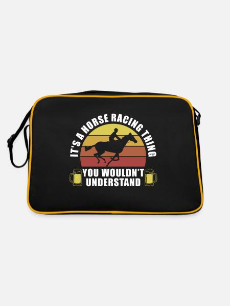 It's A Horse Racing Thing You Wouldn't Understand - Retro Tasche - Schwarz/Gold - Hinten