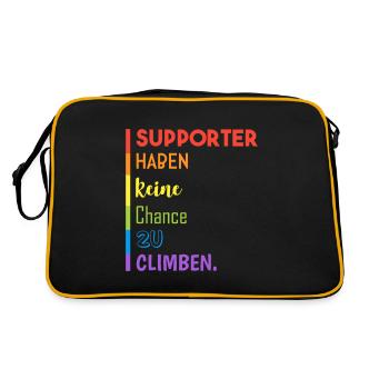 Supporter können nicht climben - Retro Tasche - Schwarz/Gold - Hinten