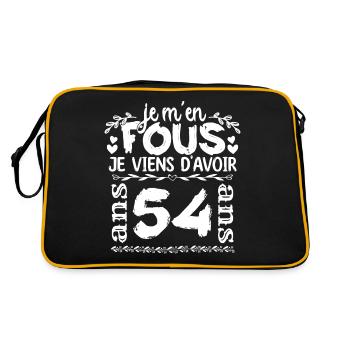 Anniversaire 54 ans | Je m'en fous j'ai 54 ans - Sac Retro - noir/or - Dos