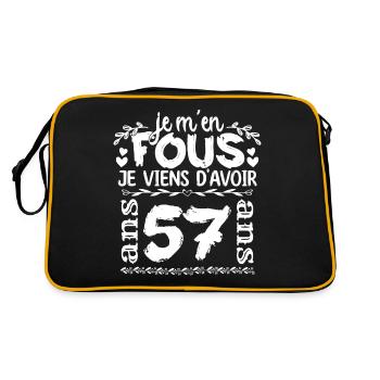 Anniversaire 57 ans | Je m'en fous j'ai 57 ans - Sac Retro - noir/or - Dos