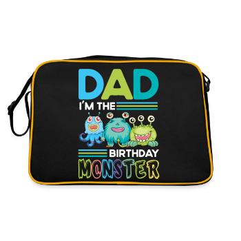 Père du monstre d’anniversaire Frères et sœurs de la famille - Sac Retro - noir/or - Dos
