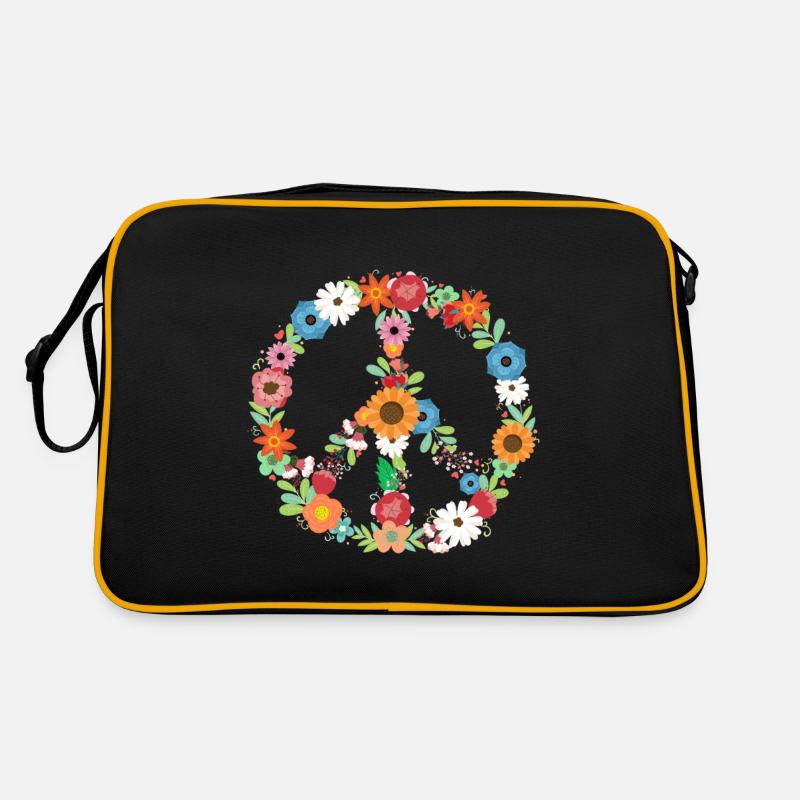 Blumenstrauß Friedenszeichen Botanischer Retro Tasche