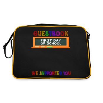 Livre d’or Premier jour d’école Nous vous avons - Sac Retro - noir/or - Dos