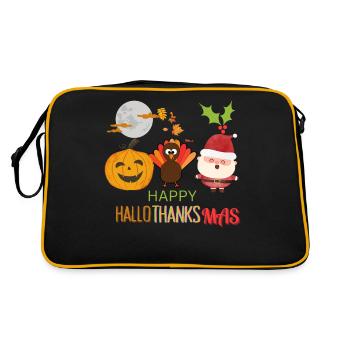 Happy hallo,thanks,mas, happy holidays - Retro Bag - black/gold - Back