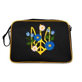 Soutenez l’Ukraine, la paix et non la guerre - Sac Retro - noir/or - Dos