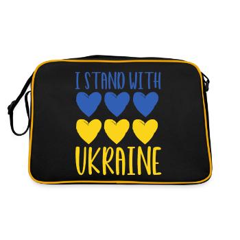 Soutenez l’Ukraine, la paix et non la guerre - Sac Retro - noir/or - Dos