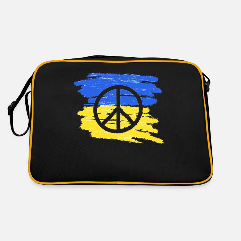 Stand with Ukraine Peace No War Retro Tasche