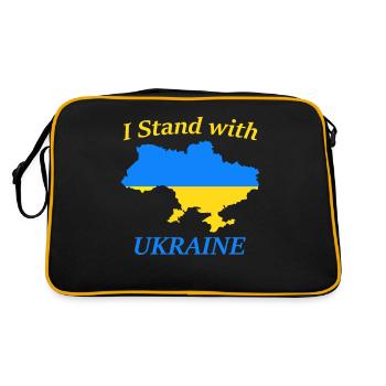 Soutenez l’Ukraine, la paix et non la guerre - Sac Retro - noir/or - Dos