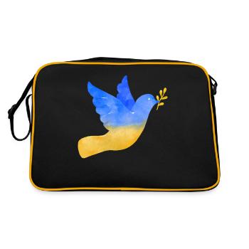 Soutenez l’Ukraine, la paix et non la guerre - Sac Retro - noir/or - Dos