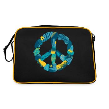 Soutenez l’Ukraine, la paix et non la guerre - Sac Retro - noir/or - Dos