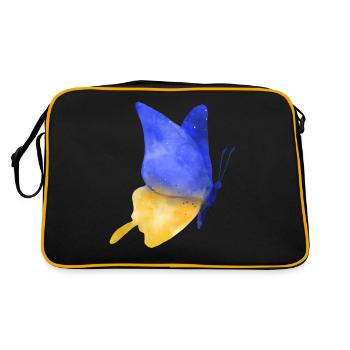 Soutenez l’Ukraine, la paix et non la guerre - Sac Retro - noir/or - Dos