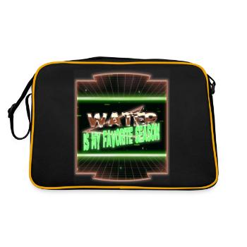 swimming instructor fun apnoe swimming pool - Retro Tasche - Schwarz/Gold - Hinten