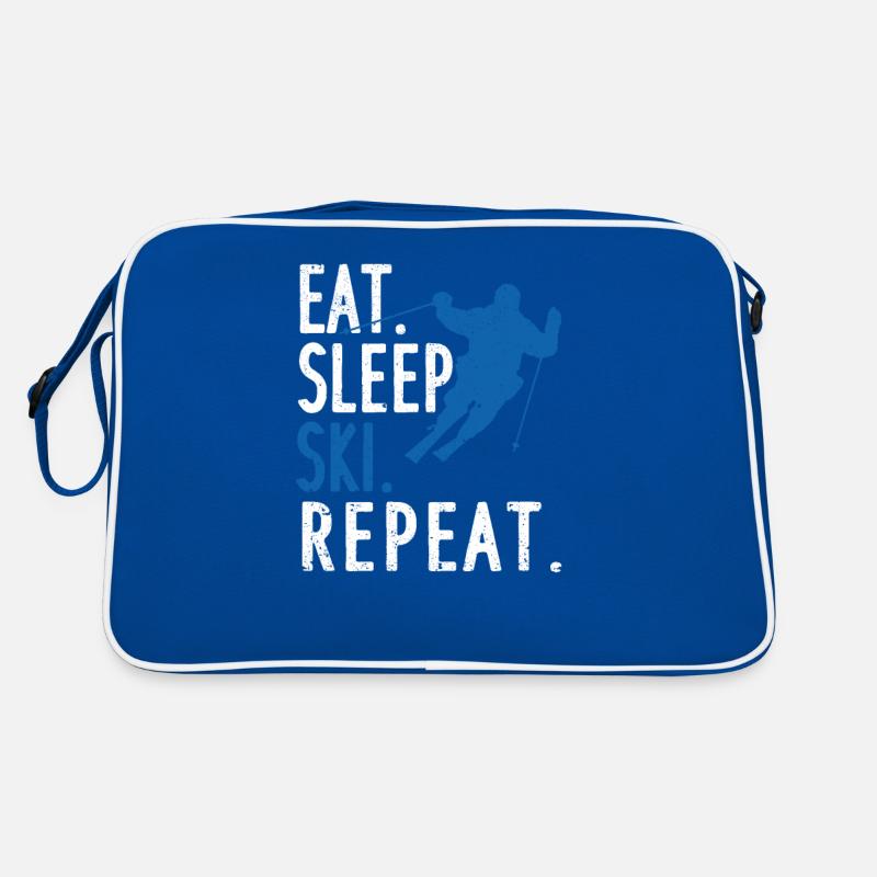 Skifahren Wintersport Abfahrtsskifahrer Essen Retro Tasche