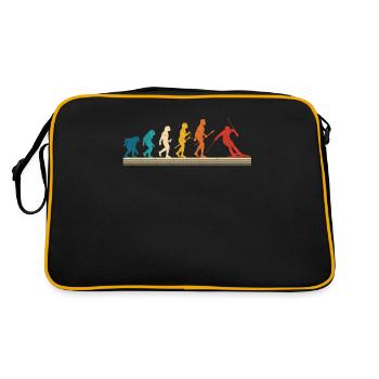 Skifahren Evolution des Menschen Lustige Ski - Retro Tasche - Schwarz/Gold - Hinten