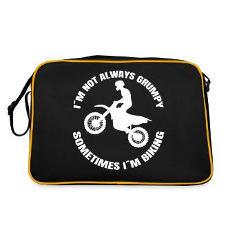 Moto Motomoteur Motocycliste Motocross Cadeau - Sac Retro - noir/or - Dos