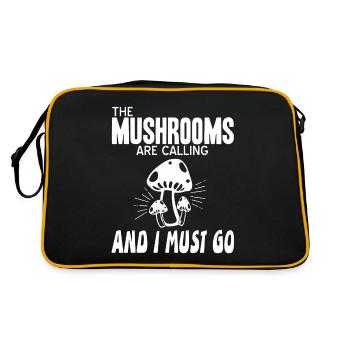 Les champignons appellent et je dois aller drôle de mycologie - Sac Retro - noir/or - Dos