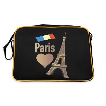 Paris - Retro Tasche - Schwarz/Gold - Hinten