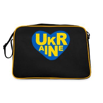 Soutenez l’Ukraine, la paix et non la guerre - Sac Retro - noir/or - Dos