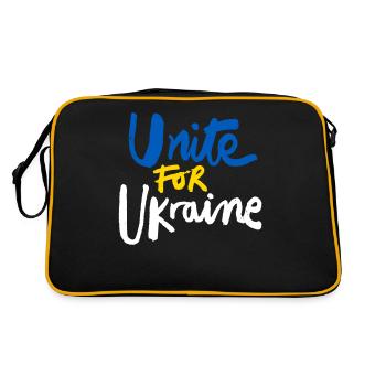 Soutenez l’Ukraine, la paix et non la guerre - Sac Retro - noir/or - Dos