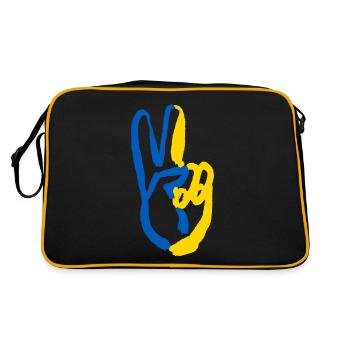 Soutenez l’Ukraine, la paix et non la guerre - Sac Retro - noir/or - Dos