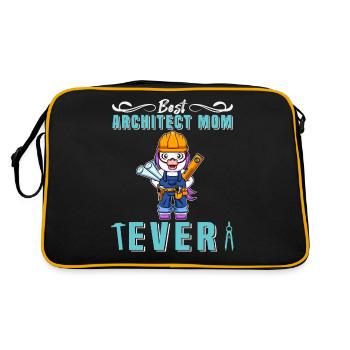 Best Architect Mom Ever Technical Drawing Mother - Retro Bag - black/gold - Back
