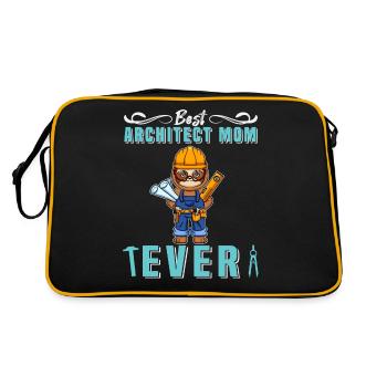 Best Architect Mom Ever Technical Drawing Mother - Retro Bag - black/gold - Back