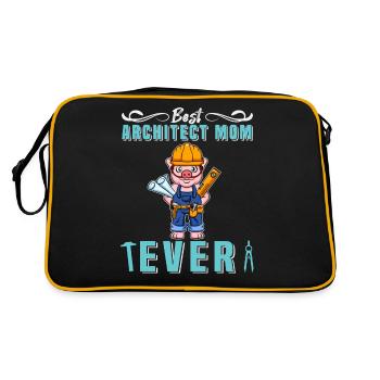 Best Architect Mom Ever Technical Drawing Mother - Retro Bag - black/gold - Back