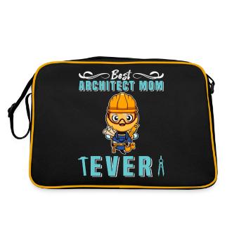 Best Architect Mom Ever Technical Drawing Mother - Retro Bag - black/gold - Back