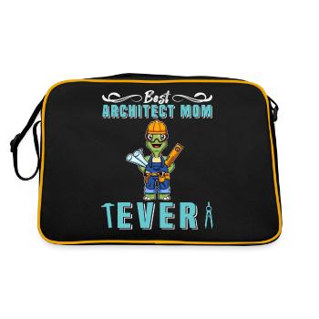 Best Architect Mom Ever Technical Drawing Mother - Retro Bag - black/gold - Back