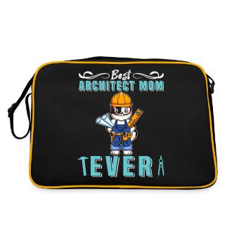 Best Architect Mom Ever Technical Drawing Mother - Retro Bag - black/gold - Back