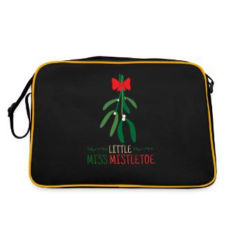 Little Miss Mistletoe Symbol of love For Christmas - Retro Bag - black/gold - Back