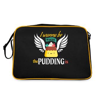Je veux être là où le pudding est drôle de pudding - Sac Retro - noir/or - Dos